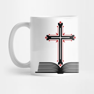 Cross of the Lord Jesus Christ and an open bible. Mug
